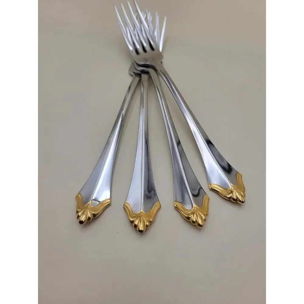 Vtg Oneida Community Golden Affection Flatware Set Gold Stainless 20pc
